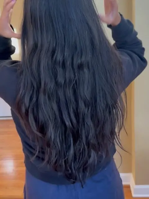 Before: long black hair